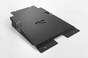 Ford F-150 Catalytic Converter Shield - Rough Country - Anti-Theft Skid Plate, 14-Gauge Steel, Powder-Coated - '15-'25